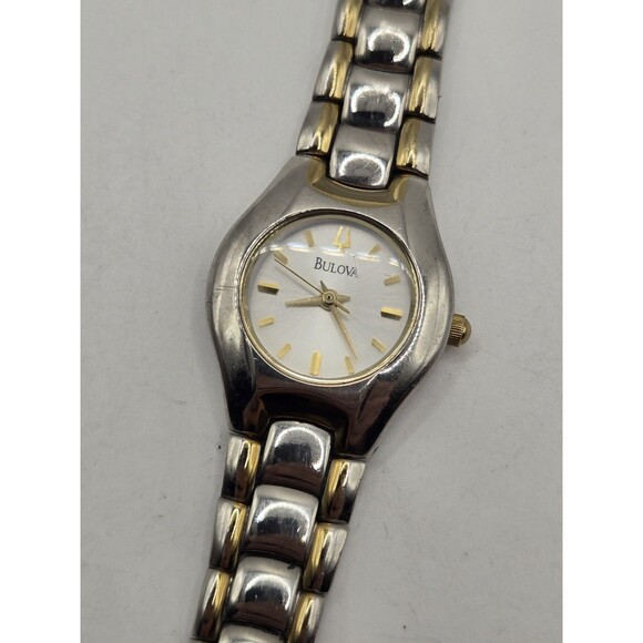 Ladies Bulova 98T84 Classic Collection Two-Tone Stainless Steel White Dial Watch - Picture 1 of 8